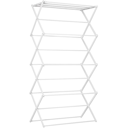 HOMCOM stojalo za perilo kovina, ABS 74D x 35&Scaron; x 144V cm belo, (5000242315) Cene