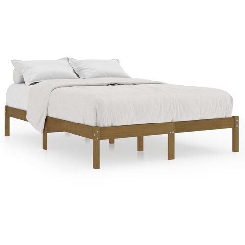 VidaXL Posteljni okvir medeno rjav iz trdne borovine 200x200 cm, (20646658) Slike