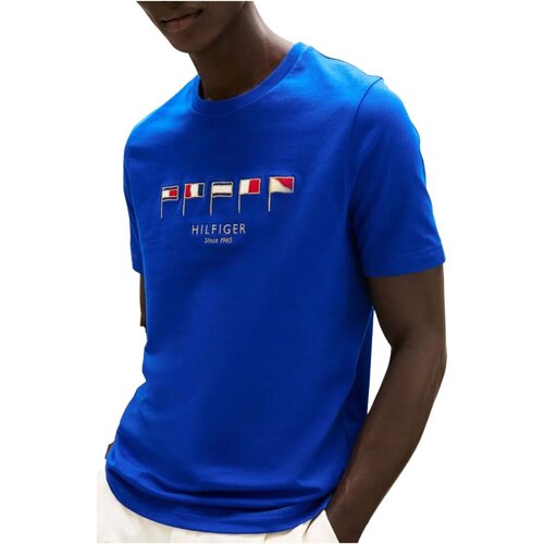 Tommy Hilfiger Majice s kratkimi rokavi MW0MW38616 Modra Slike