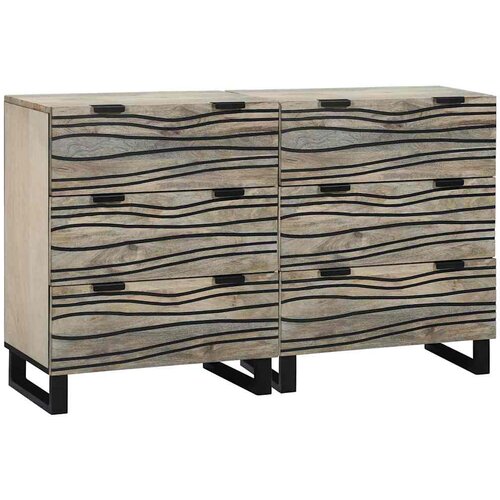  Set komoda 2 pcs Bijelo 120 x 33,5 x 75 cm Čvrsto drvo manga Cijene