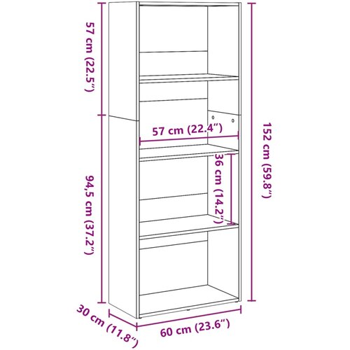  Regal za knjige boja artisian hrast 60x30x152 cm drveni Slike