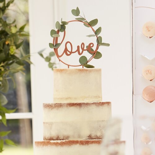 Ginger Ray&amp;reg; okrasek za torto love rose gold Slike