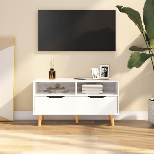 TV ormarić visoki sjaj bijeli 90x40x48,5 cm konstruirano drvo Cijene