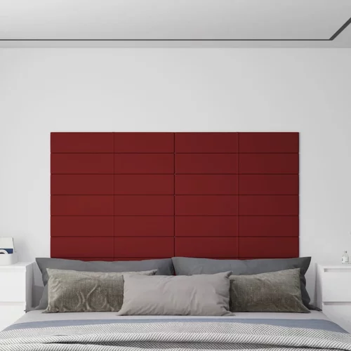  Zidne ploče 12 kom crvena boja vina 90 x 15 cm tkanina 1,62 m²