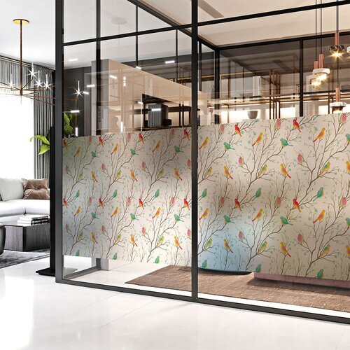 Ambiance Naljepnica za prozor 200x40 cm Birds in the Forest - Slike