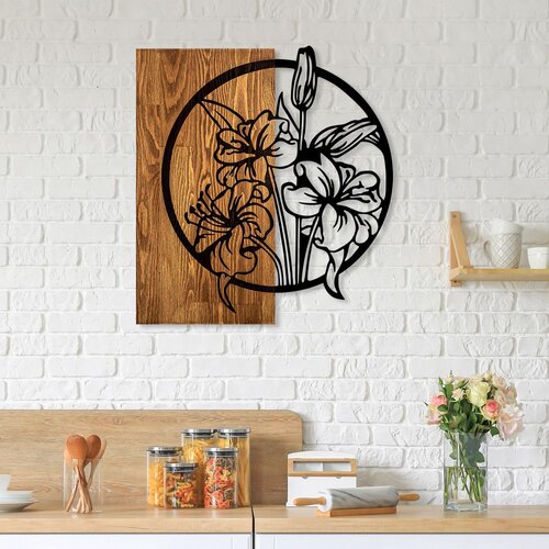 Wallity Zidna dekoracija Flowers, 53 x 57 cm, Smeđa Cene