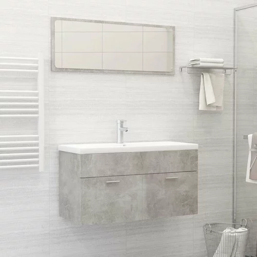  2-dijelni set kupaonskog namještaja od iverice siva boja betona