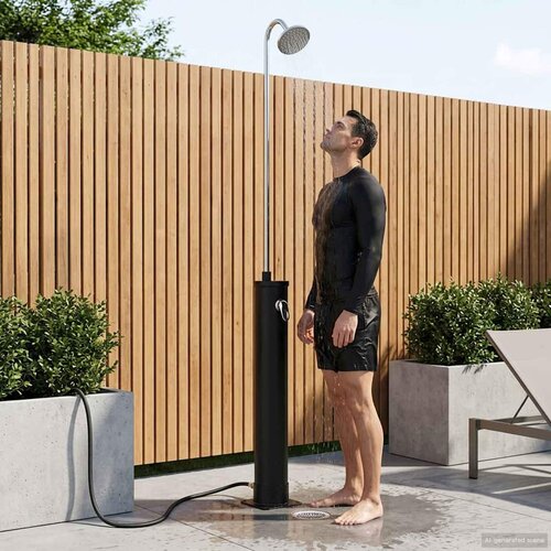  Solarni tuš s tuš glavom 20 l PVC, ABS, Legirani cink Crna Cene