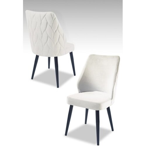 Hanah home set puf fotelja, 48x90x43 cm, 4 dijela, krem-crna Cene