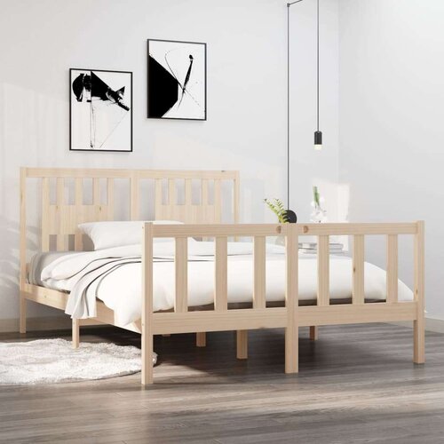  Okvir za krevet od masivnog drva 135 x 190 cm 4FT6 bračni Cijene