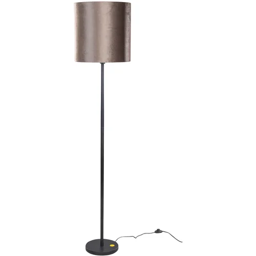 QAZQA Vloerlamp zwart met velours kap bruin 40cm - Simplo