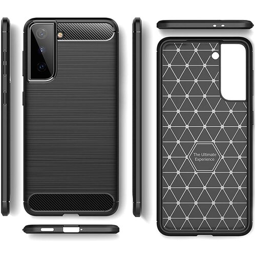  Gumijasti / gel etui Carbon za Samsung Galaxy S21+ - črni Slike