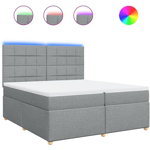 Maison Chic Box spring postelja - Vzmetna postelja z vzmetnico svetlo siva 200x200 cm blago SL10480, (21907302) Cene