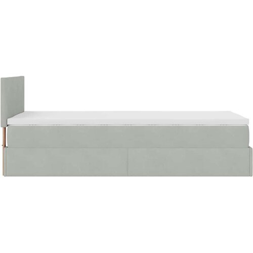 VidaXL Okvir kreveta s madraca svijetlosivi 100x200 cm bar&amp;scaron;unasti Slike