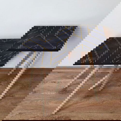 Hanah home 2Shp156 - navy blue navy bluegold nesting table (2 pieces) Cene