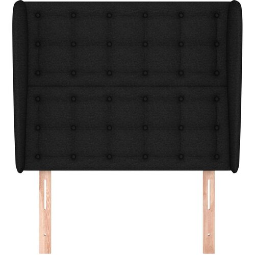  Uzglavlje s u&amp;scaron;ima crno 103x23x118/128 cm od tkanine Slike