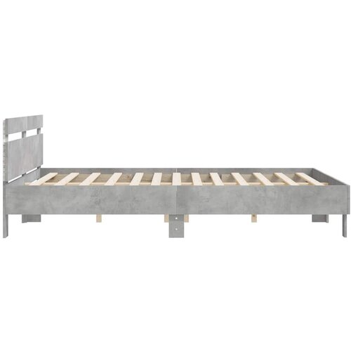  Okvir za krevet s uzglavljem i LED siva boja betona 160x200 cm Slike