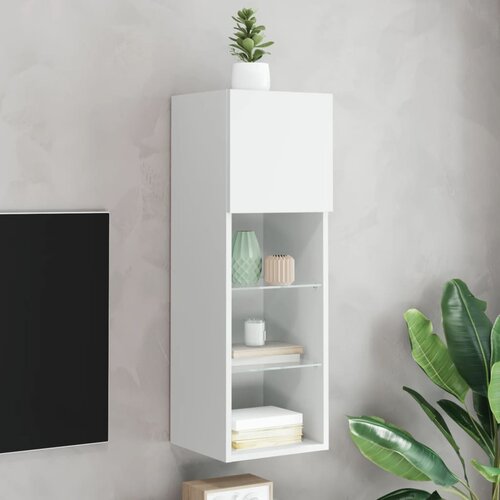 vidaXL TV omarica z LED lučkami bela 30,5x30x90 cm Cene