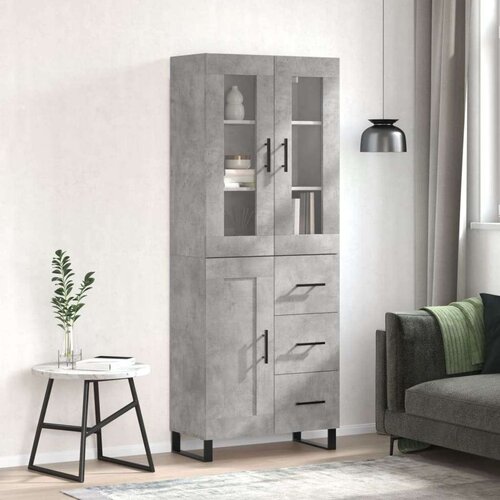  Visoka komoda siva betona 69 5x34x180 cm od konstruiranog drva Cijene