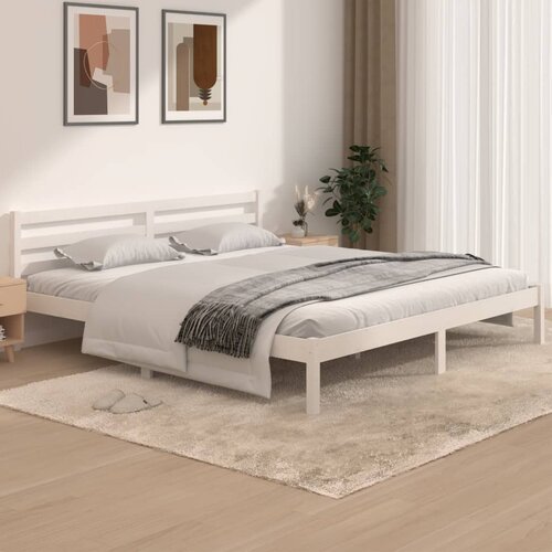 Furnova Posteljni okvir iz trdne borovine 180x200 cm bel, (21936746) Slike