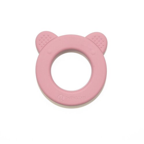 Petite &amp;amp; Mars Petite&amp;amp;Mars Silikonska grickalica za zube sa zvečkom Beary 0+, Dusty Rose Slike
