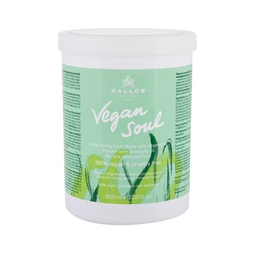 Kallos Cosmetics vegan Soul Nourishing hranjiva maska ​​za suhu kosu 1000 ml Slike