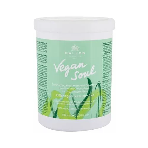 Kallos Cosmetics vegan soul nourishing negovalna maska ​​za suhe lase 1000 ml