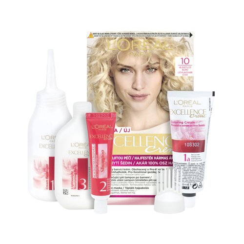 L&amp;acute;Or&amp;eacute;al Paris excellence Creme Triple Protection barva za lase za svetle lase za vse vrste las 48 ml odtenek 10 Lightest Ultimate Blonde Slike