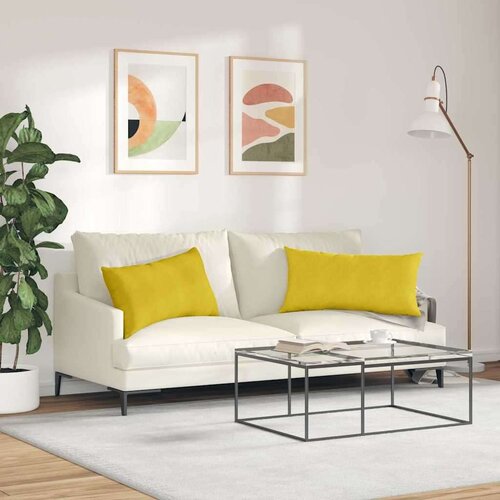 VidaXL jastučići za sofu 2 pcs žuta 80 x 40 cm kordura tekstil Slike