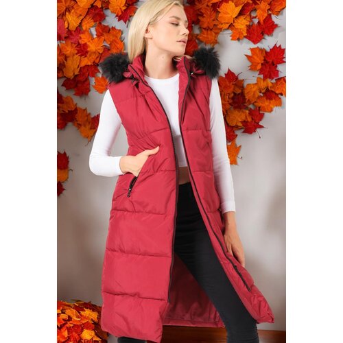Dewberry Z6741 LADIES' VEST-PLAIN BURGUNDY Cijene