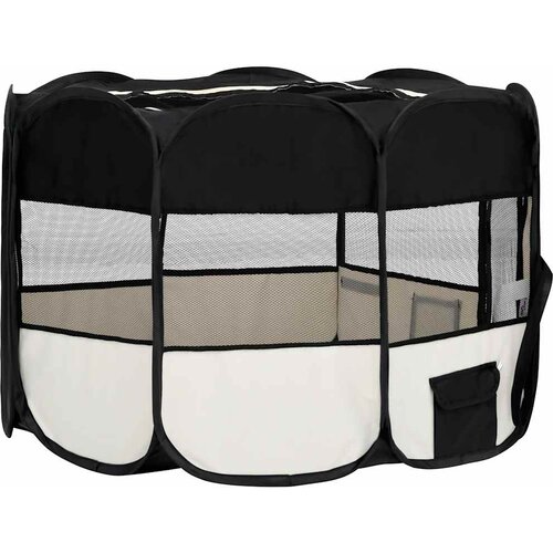  Sklopiva ogradica za pse s torbom za no&amp;scaron;enje crna 125x125x61 cm Slike