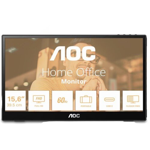 AOC Monitor 16T3EA 156"/IPS/1920x1080/60Hz/4ms GtG/USB C/prenosni/crna Cene