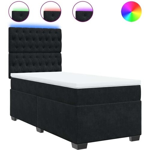 VidaXL box spring krevet s madracem crni 80 x 200 cm bar&amp;scaron;unasti Slike