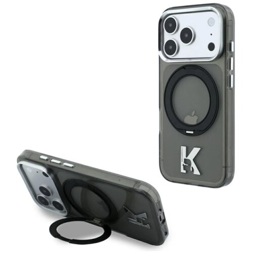  maska karl lagerfeld iml ring stand 360 kameo metal magsafe za iphone 17 pro/ 18 pro crna Slike