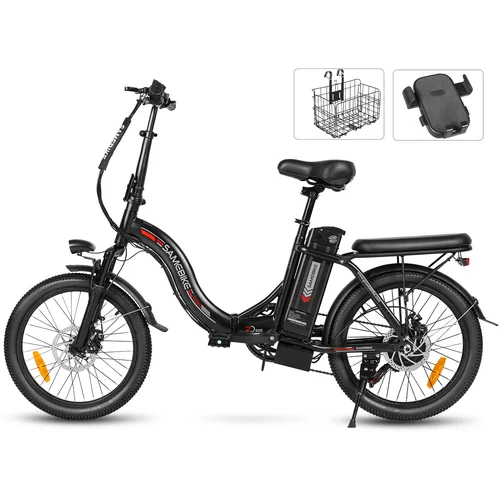 Samebike električno kolo CY20 ft - 350W motor 36V13AH baterija 35KM dosega mehanska disk zavora - črna, (21311934)