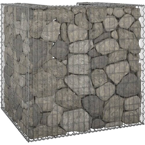 VidaXL Gabionska stena za ko&amp;scaron; za smeti pocinkano jeklo 110x100x110 cm Slike
