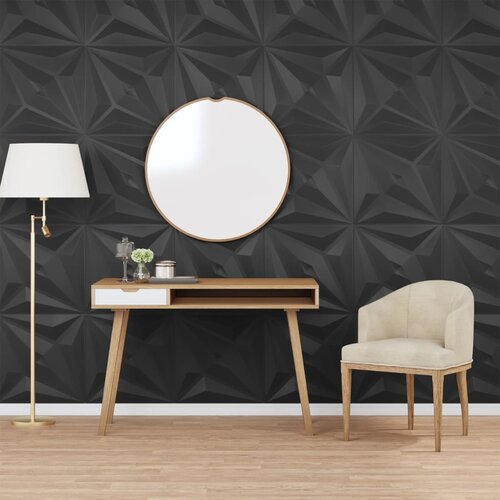 vidaXL Stenski paneli 48 kosov črni 50x50 cm EPS 12 m² zvezda Cene