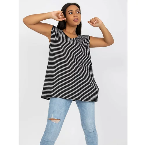 Fashion Hunters Black and white loose-fitting plus size top