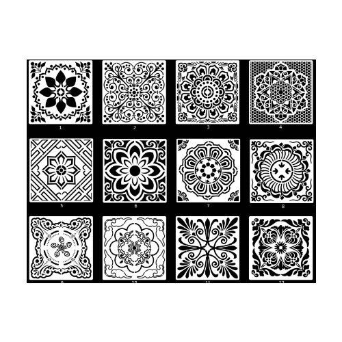 INF 12-delna šablona Mandala Šablone za slikanje mandal za večkratno uporabo Model 1, (21297953) Cene
