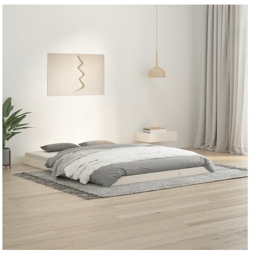  Posteljni okvir bel 135x190 cm trdna borovina 4FT6 Cene