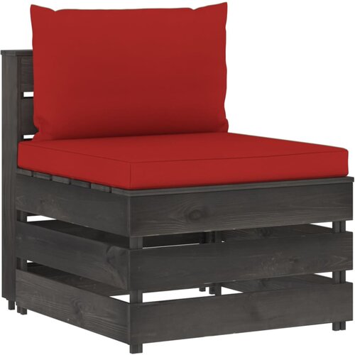  Modularna srednja sofa s jastucima od sivo impregniranog drva Cene