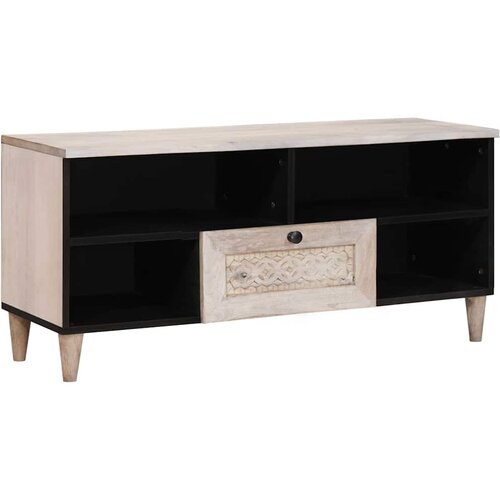 TV ormar Bjeli izbijeljeni 100 x 33 x 46 cm Čvrsto drvo manga Cijene