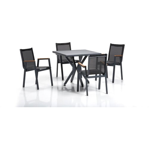 Hanah home Crni vrtni blagovaonski set aluminijski za 4 osobe Samara &amp;ndash; Slike