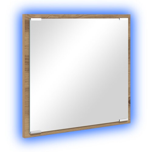 VidaXL LED ogledalo za kupaonicu od masivne hrastovine 40x8.5x37 cm konstruirano drvo Slike