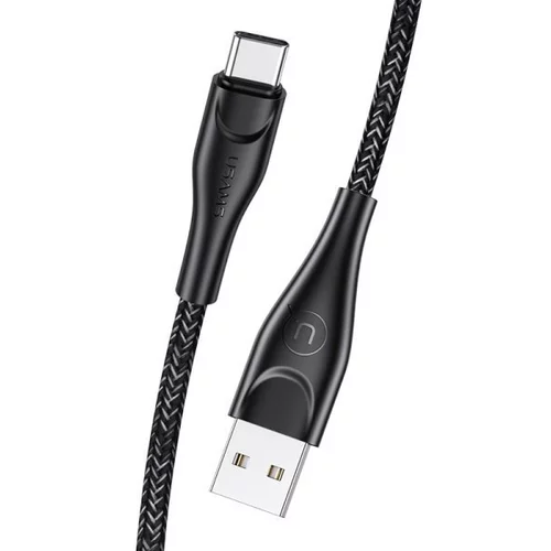 Usams podatkovni kabel U41 SJ395 Type C na USB 2A 2m črn pleten