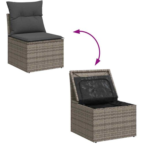  Sjedeća garnitura za vrt 6 kom. Siva poliratan 231 x 117 x 69 cm Slike
