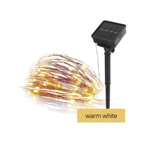  LED nano veriga s sončnim kolektorjem, bakrena, 12 m, zunanja in notr., topla bela, časov. Cene