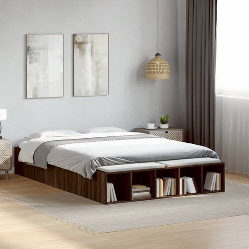 Furnova Posteljni okvir rjav hrast 120x200 cm inženirski les, (21936924) Slike