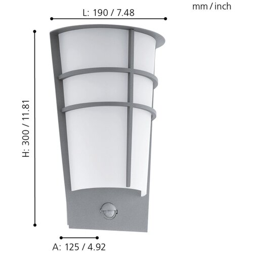 Eglo breganzo 1 spoljna zidna lampa/2, led, 2x2,5w, srebrna/bela , sa senzorom Slike