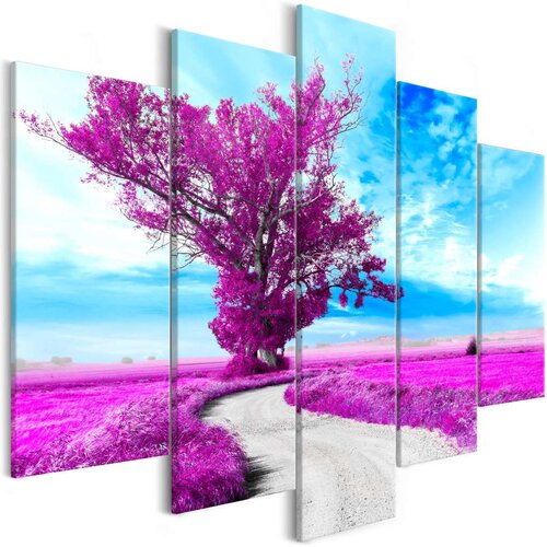 Slika - Tree near the Road (5 Parts) Violet 100x50 Slike